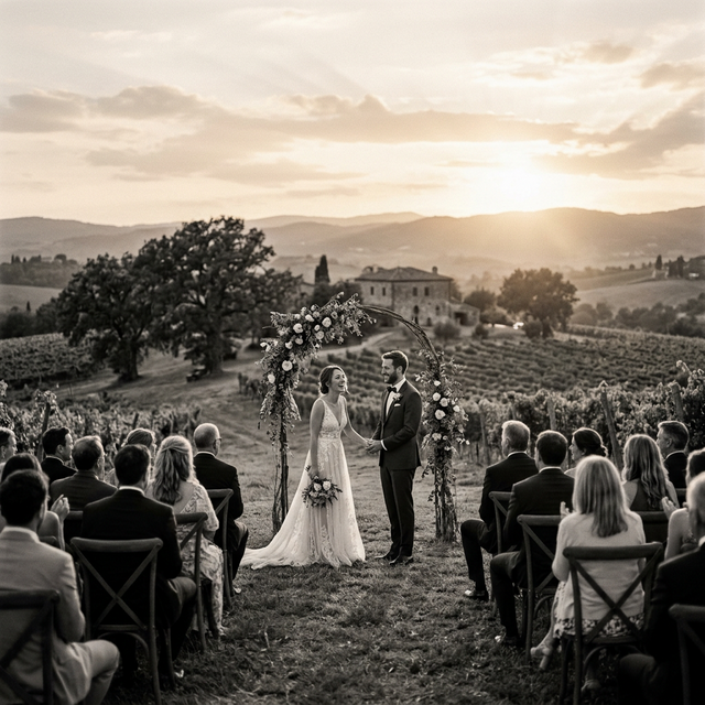 Wedding ceremony at golden hour, Uusimaa Finland